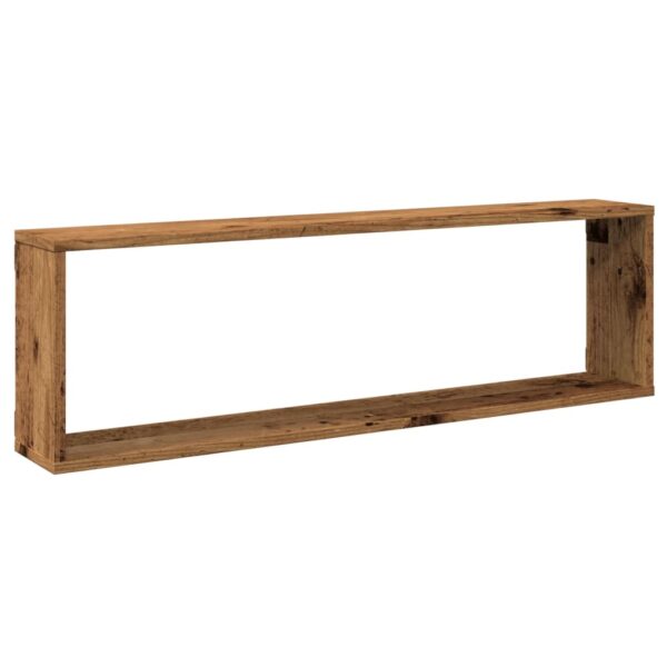 Prateleiras de parede cubos 2 pcs deriv. madeira madeira velha - Image 3