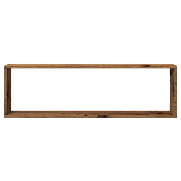 Prateleiras de parede cubos 2 pcs deriv. madeira madeira velha - Image 4