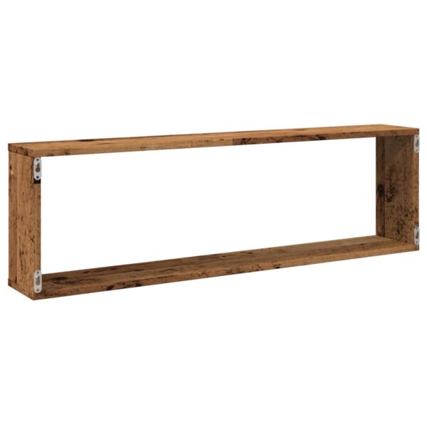 Prateleiras de parede cubos 2 pcs deriv. madeira madeira velha - Image 6
