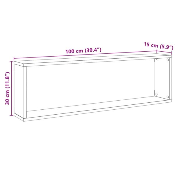 Prateleiras de parede cubos 2 pcs deriv. madeira madeira velha - Image 9