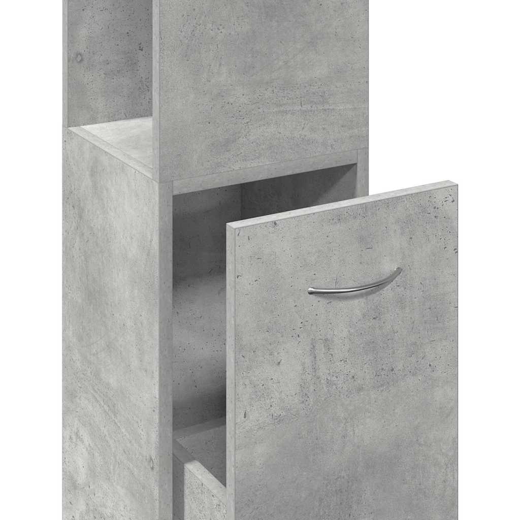 Armário WC 25x25x170 cm derivados de madeira cinzento cimento - Image 7