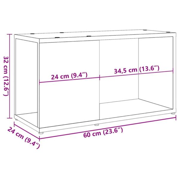 Móvel de TV 60x24x32cm derivados de madeira cor madeira velha - Image 9