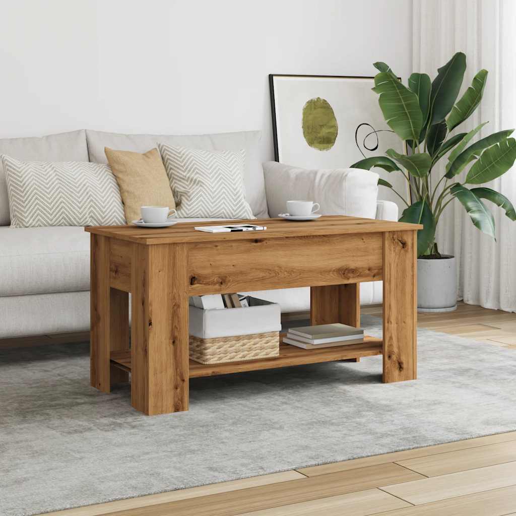 Mesa de centro em carvalho artesanal 101x49x52 cm - Image 2