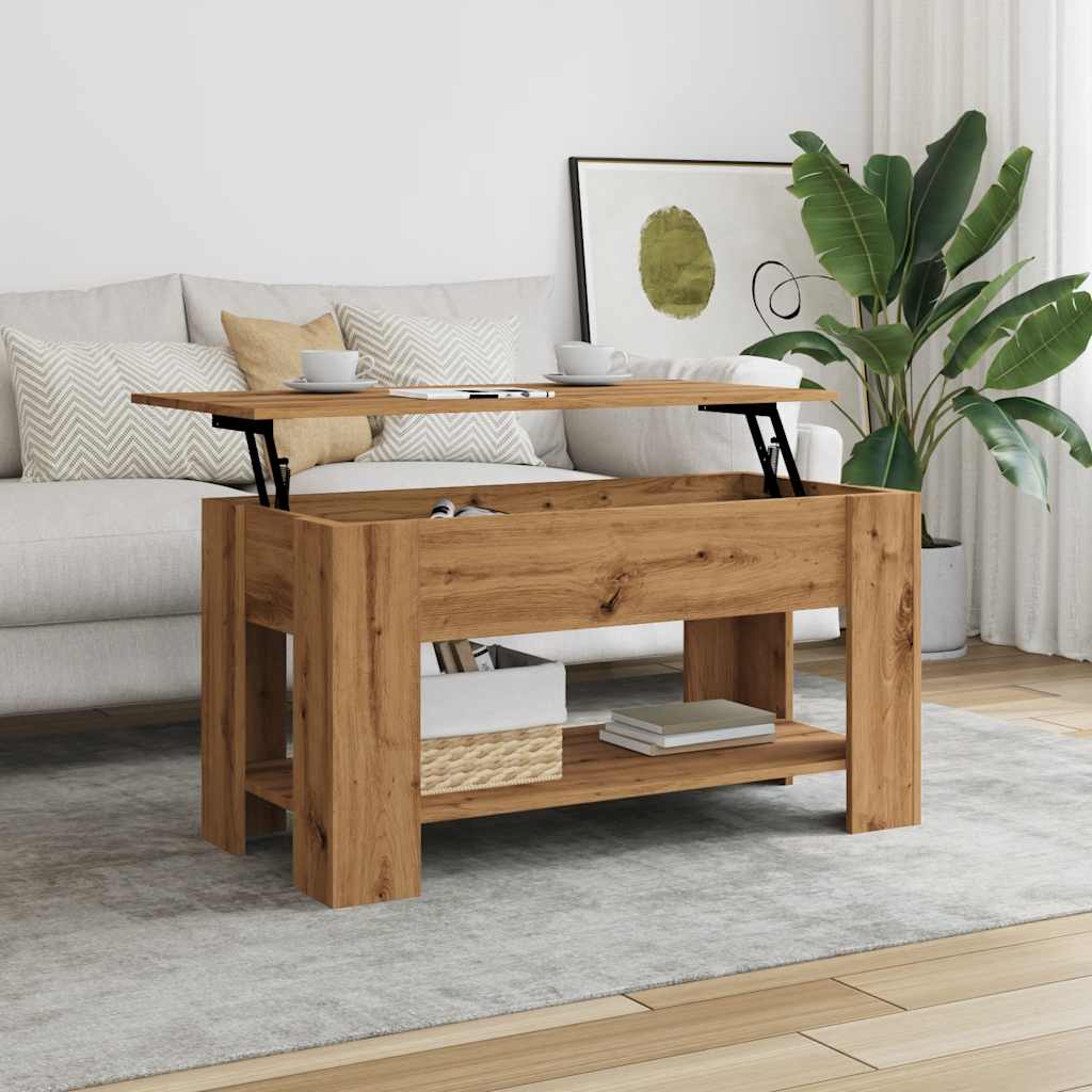 Mesa de centro em carvalho artesanal 101x49x52 cm - Image 3