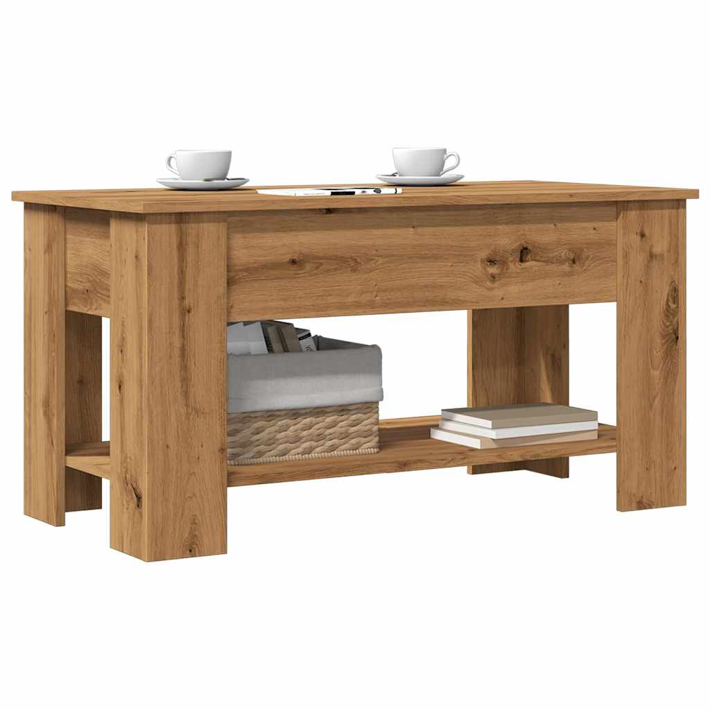 Mesa de centro em carvalho artesanal 101x49x52 cm