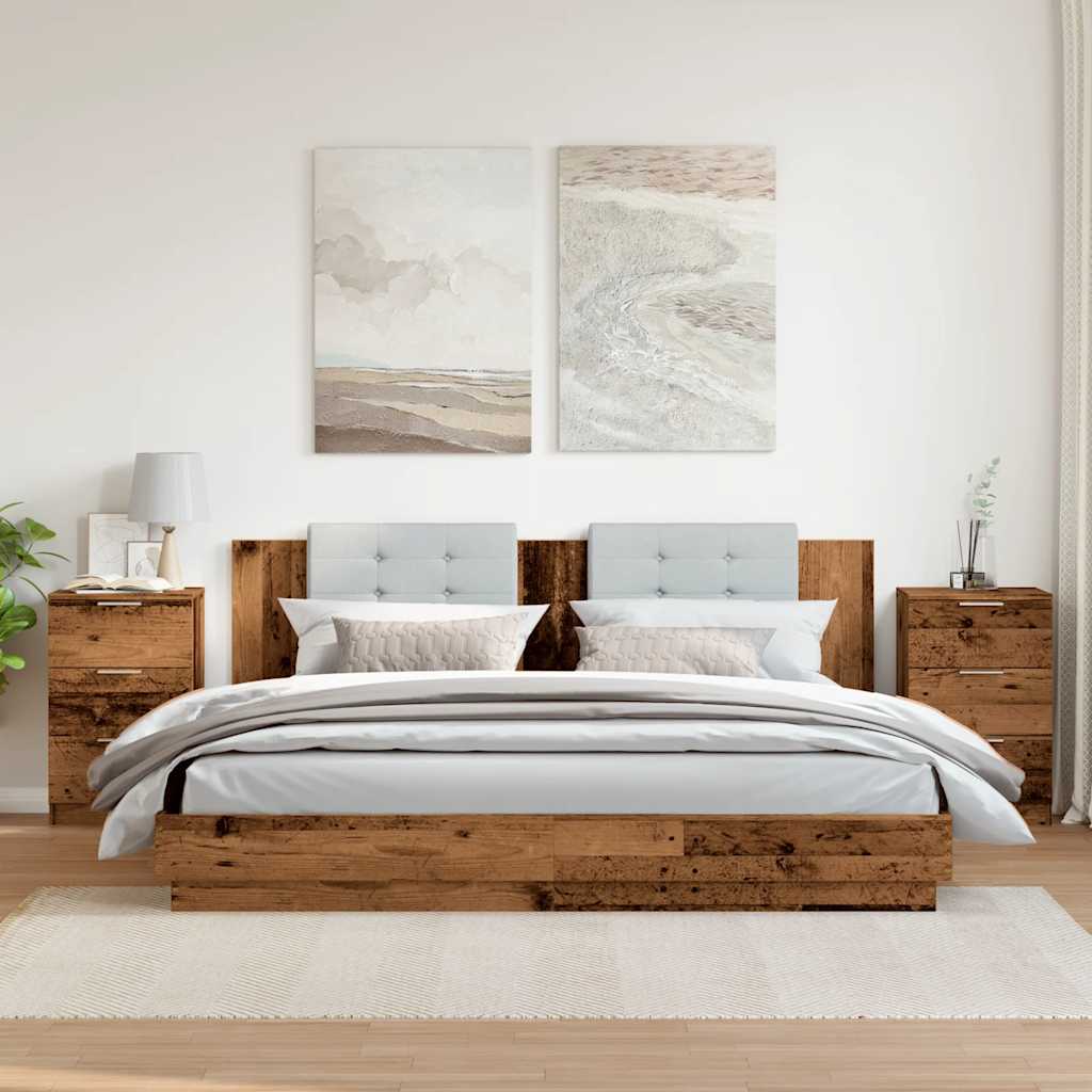 Mesas de cabeceira 2 pcs derivados de madeira madeira velha - Image 2