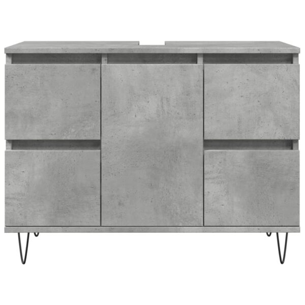 Móvel casa de banho 80x33x60 cm derivados madeira cinza cimento - Image 3