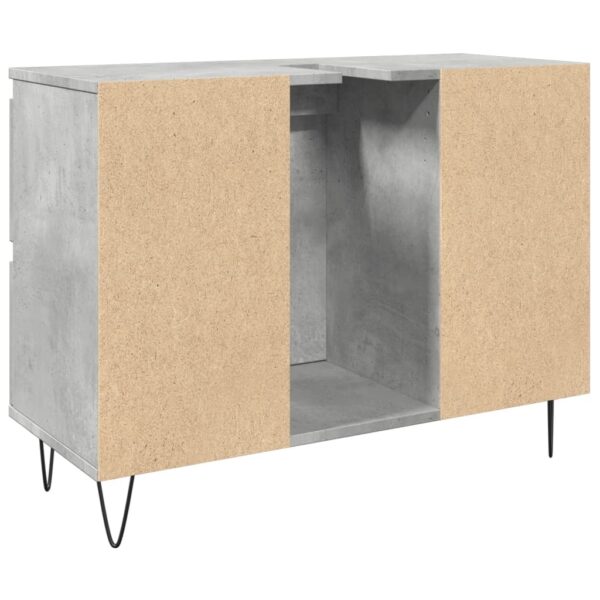 Móvel casa de banho 80x33x60 cm derivados madeira cinza cimento - Image 5