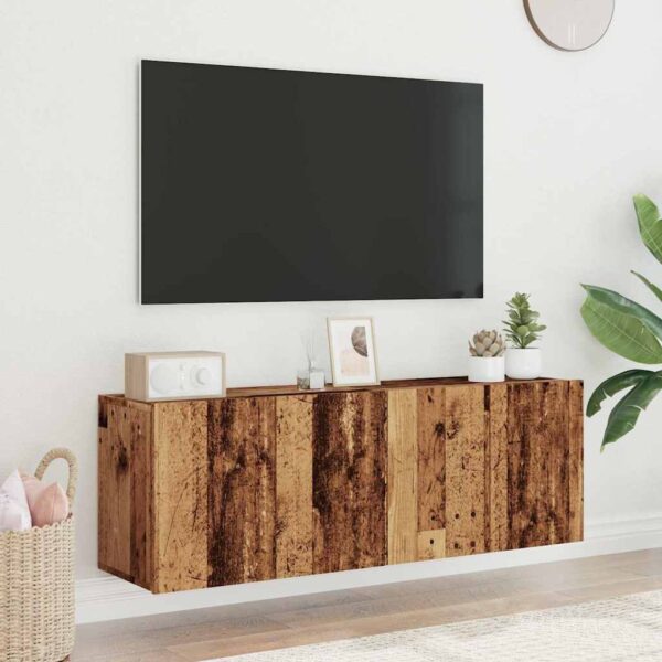 Móveis de parede para TV 2 pcs 60x30x41 cm madeira velha - Image 2