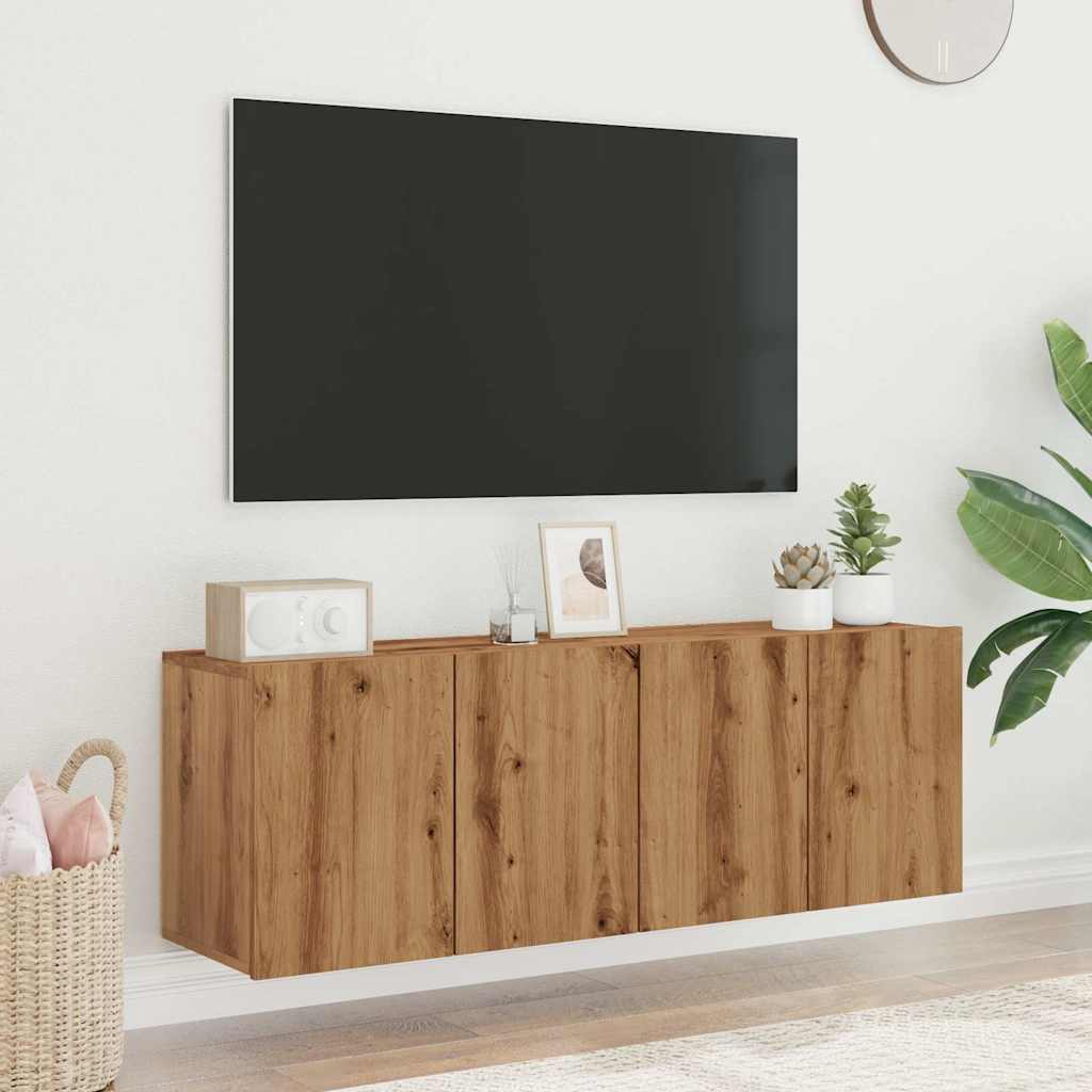 Móveis de parede para TV 2 pcs 60x30x41 cm carvalho artisiano - Image 2