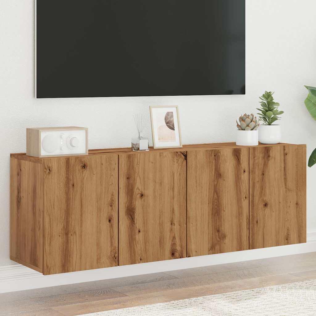 Móveis de parede para TV 2 pcs 60x30x41 cm carvalho artisiano