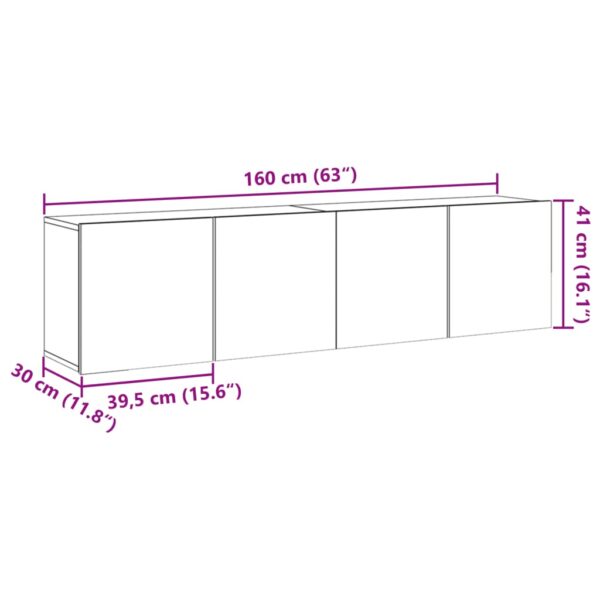 Móveis de parede para TV 2 pcs 80x30x41 cm madeira velha - Image 10