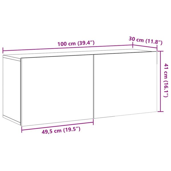 Móvel de parede para TV 100x30x41 cm carvalho artesanal - Image 11