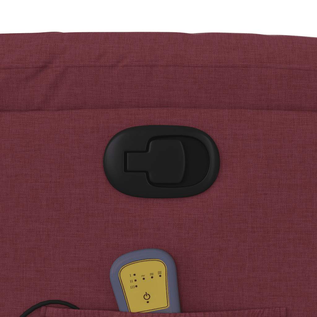 Poltrona de massagens reclinável tecido vermelho tinto - Image 9