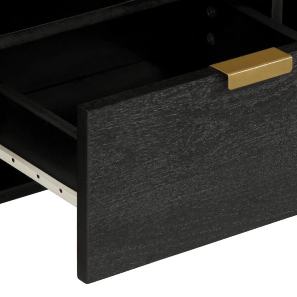 Móvel de TV 100x33x46 cm derivados de madeira preto - Image 7