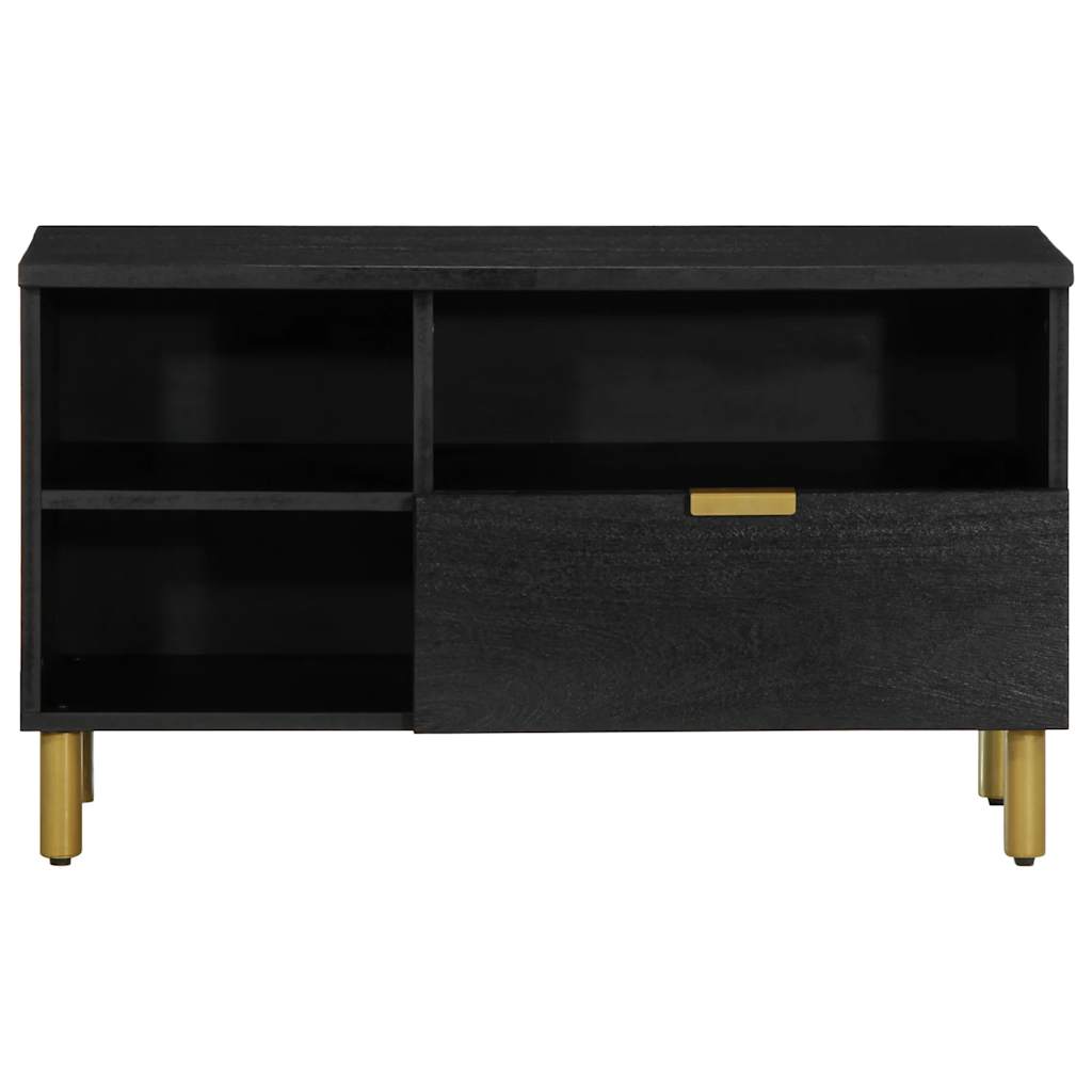 Móvel de TV 80x33x46 cm derivados de madeira preto - Image 3