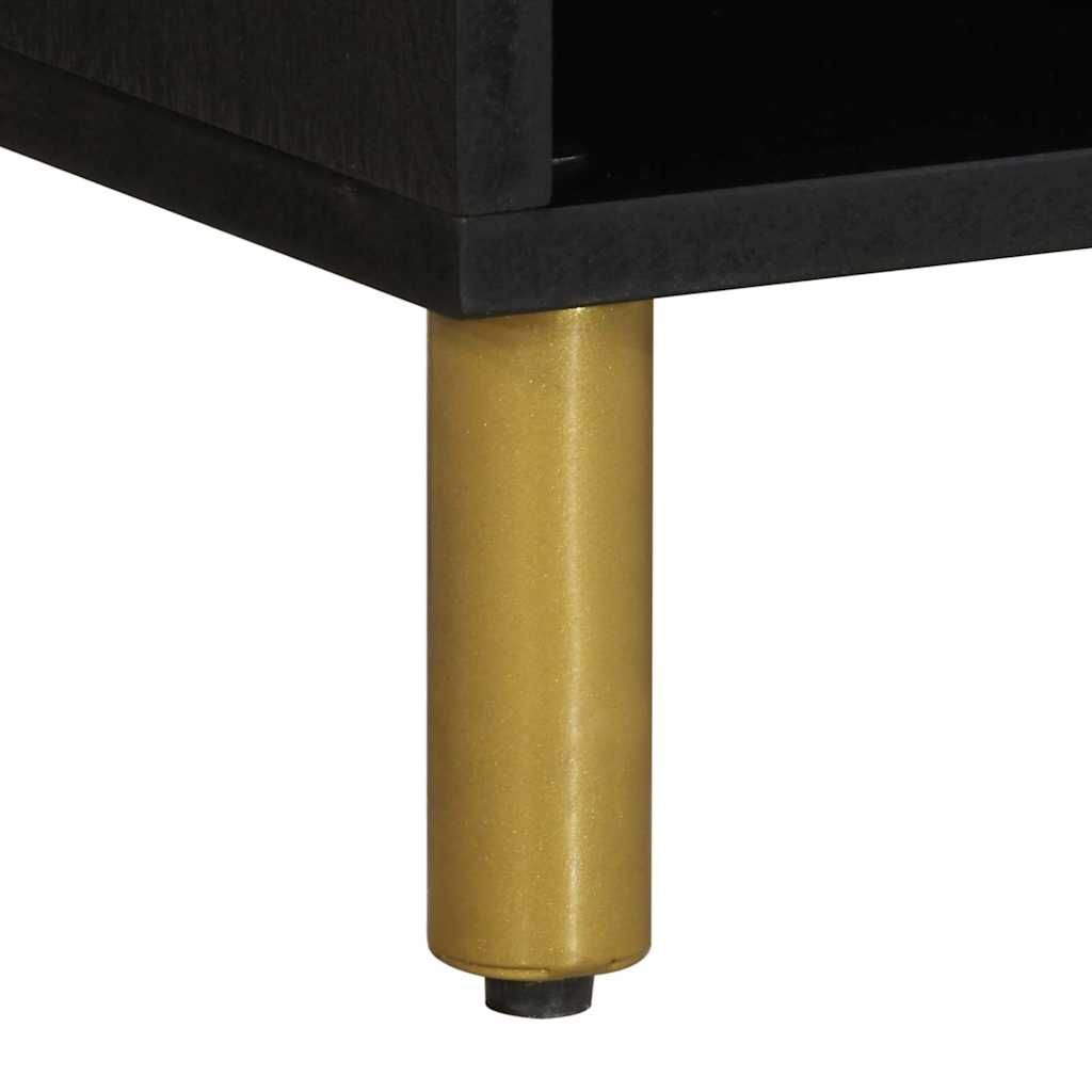 Móvel de TV 80x33x46 cm derivados de madeira preto - Image 9