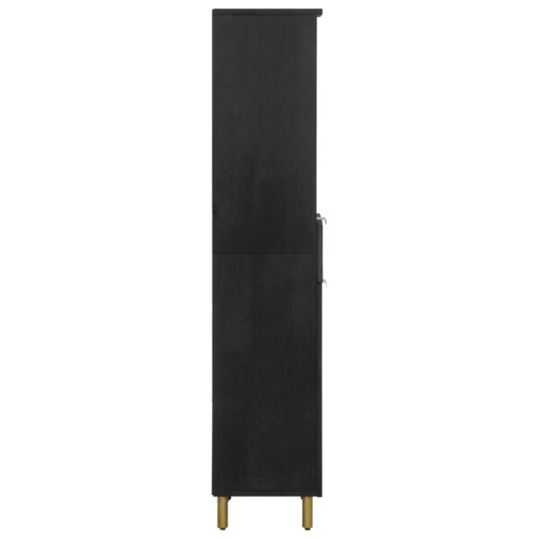 Armário de casa de banho 38x33x160 cm mangueira maciça preto - Image 4