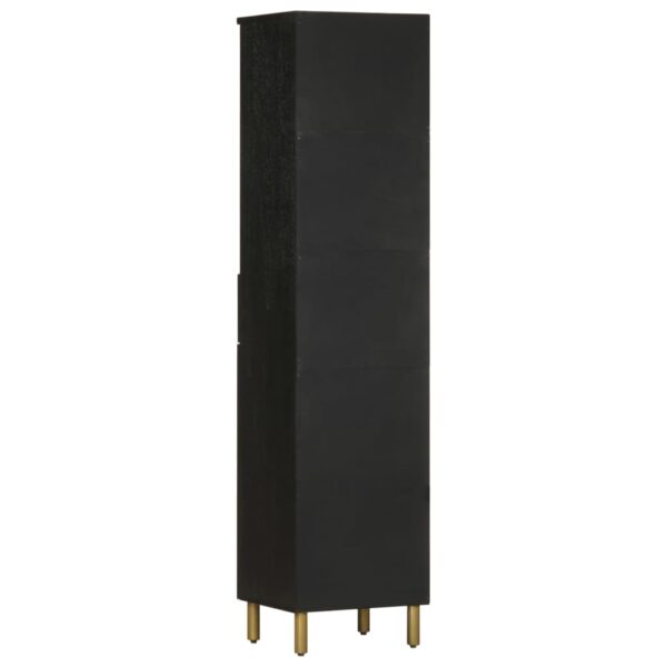 Armário de casa de banho 38x33x160 cm mangueira maciça preto - Image 5