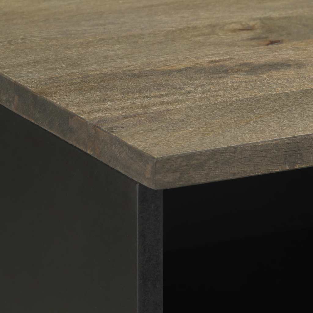 Móvel de TV 70x33x46 cm madeira de mangueira maciça preto - Image 6