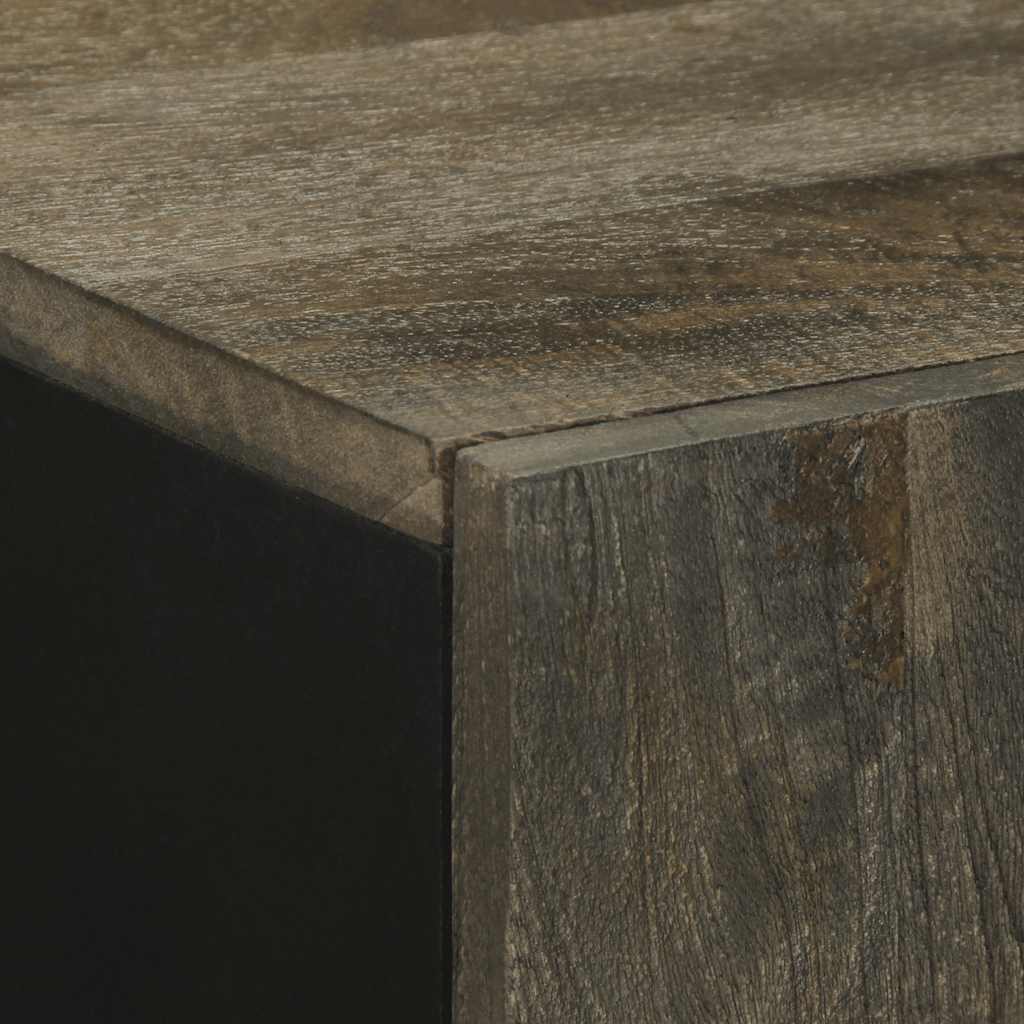 Aparador 90x33x75 cm madeira maciça manga preto - Image 6