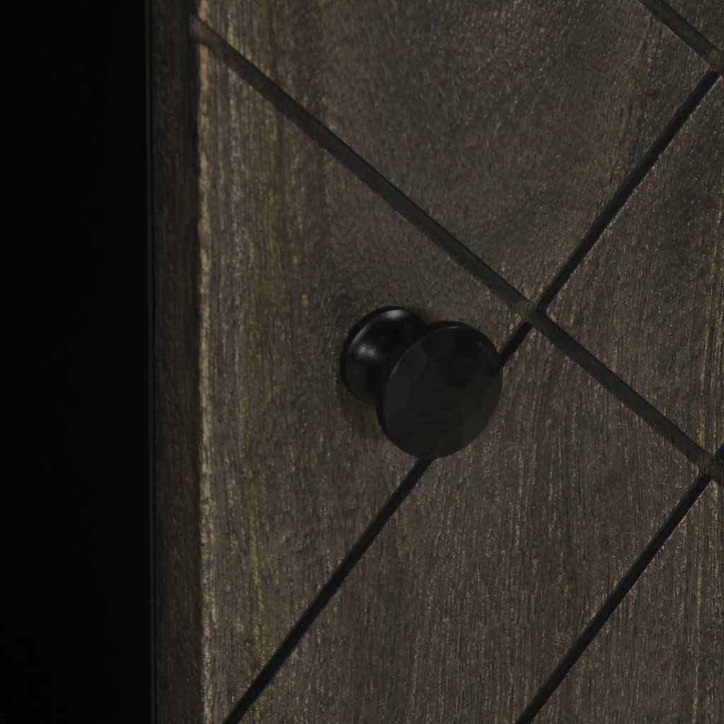 Aparador 90x33x75 cm madeira maciça manga preto - Image 7