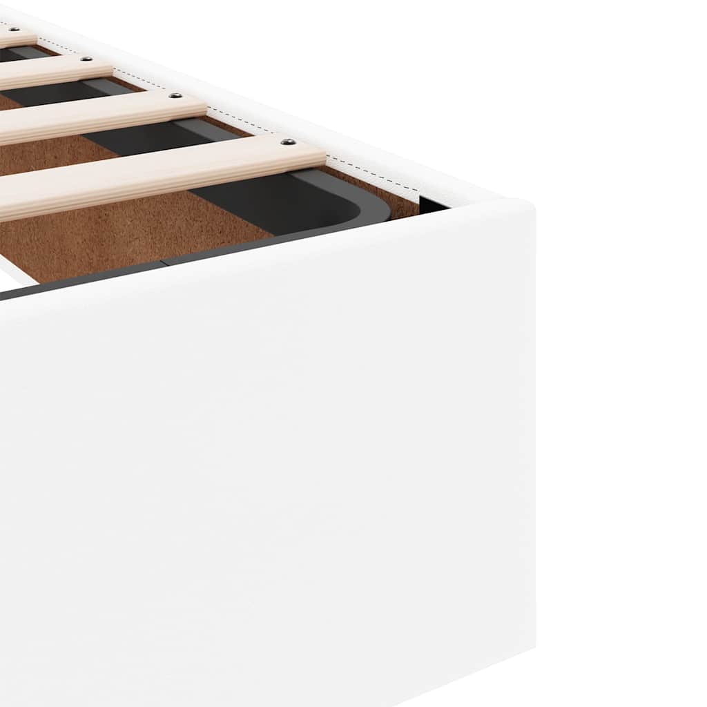 Estrutura de cama otomana com colchão branco couro falso - Image 9