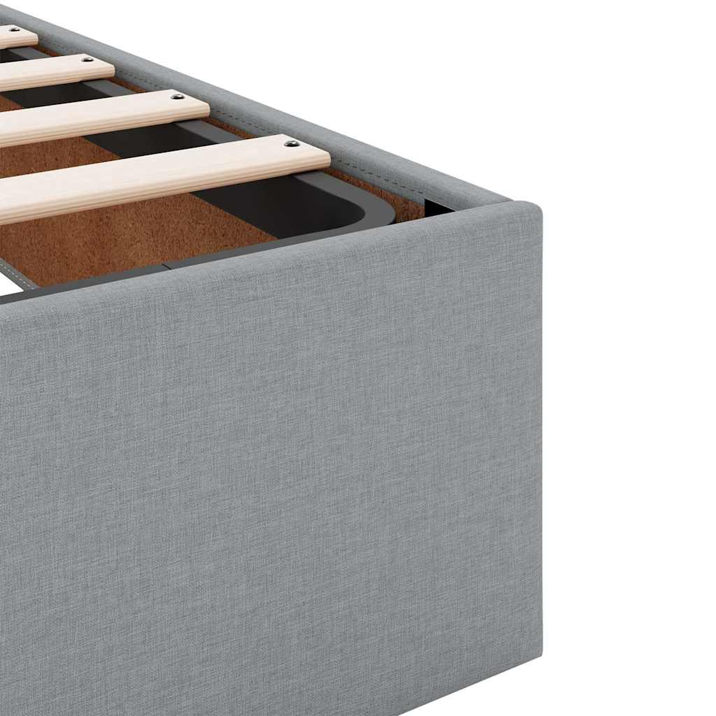 Estrutura de cama otomana com colchões tecido cinzento claro - Image 9