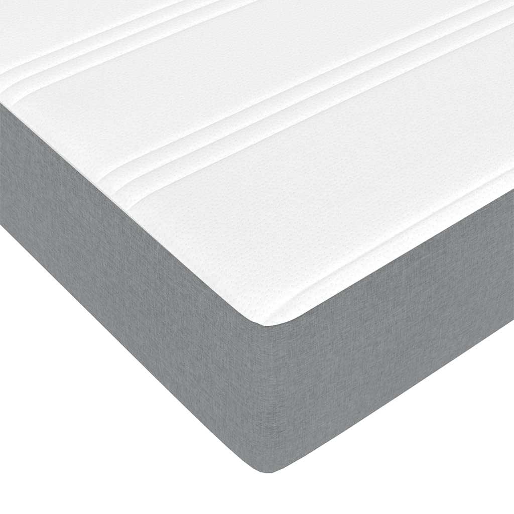 Estrutura de cama otomana com colchões tecido cinzento claro - Image 10