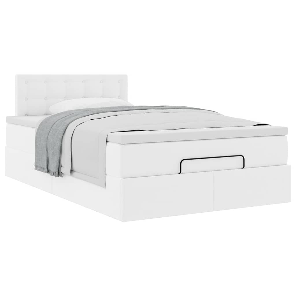 Estrutura de cama otomana com colchão branco Couro falso - Image 2