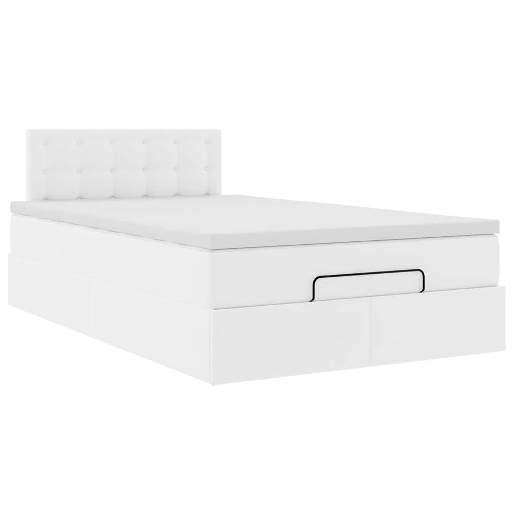 Estrutura de cama otomana com colchão branco Couro falso - Image 3