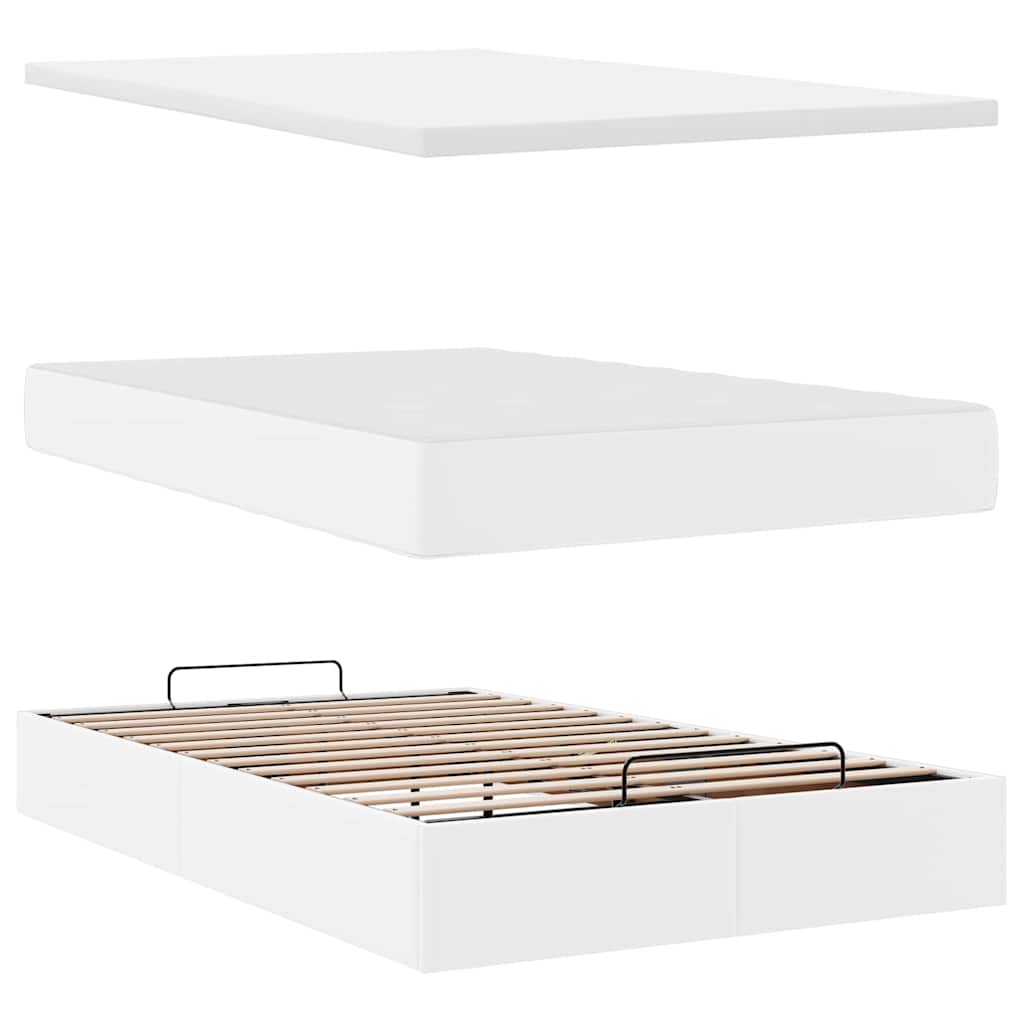Estrutura de cama otomana com colchão branco Couro falso - Image 5