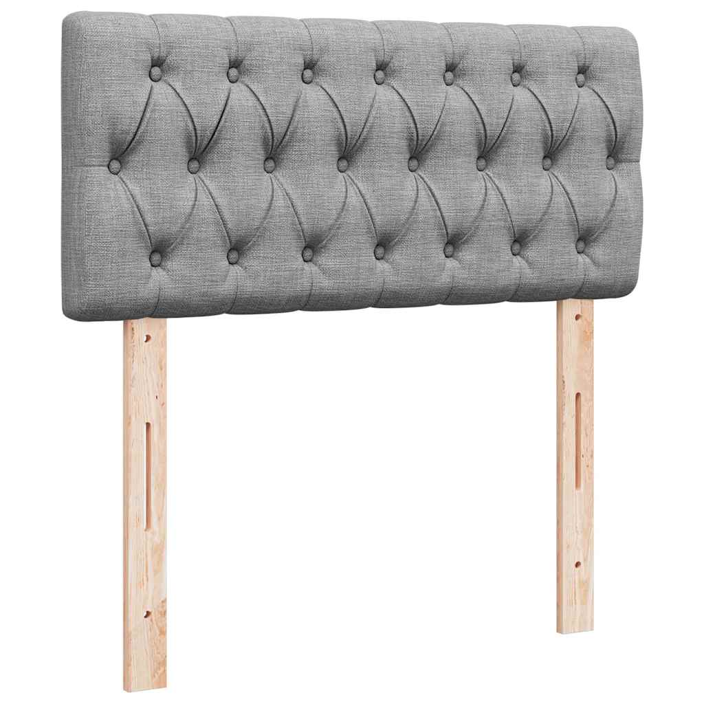 Estrutura de cama otomana com colchões tecido cinzento claro - Image 6