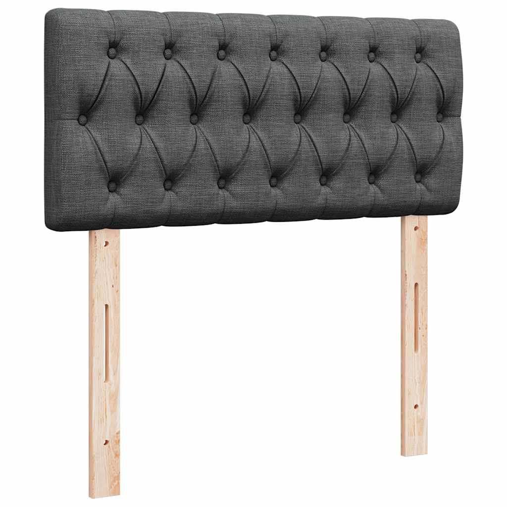 Estrutura de cama otomana com colchões tecido cinzento escuro - Image 6