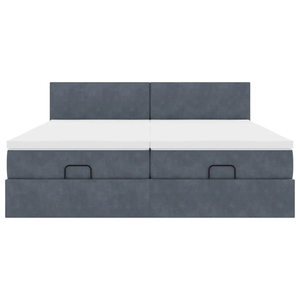 Estrutura cama otomana colchões 180x200 cm cinzento escuro - Image 4