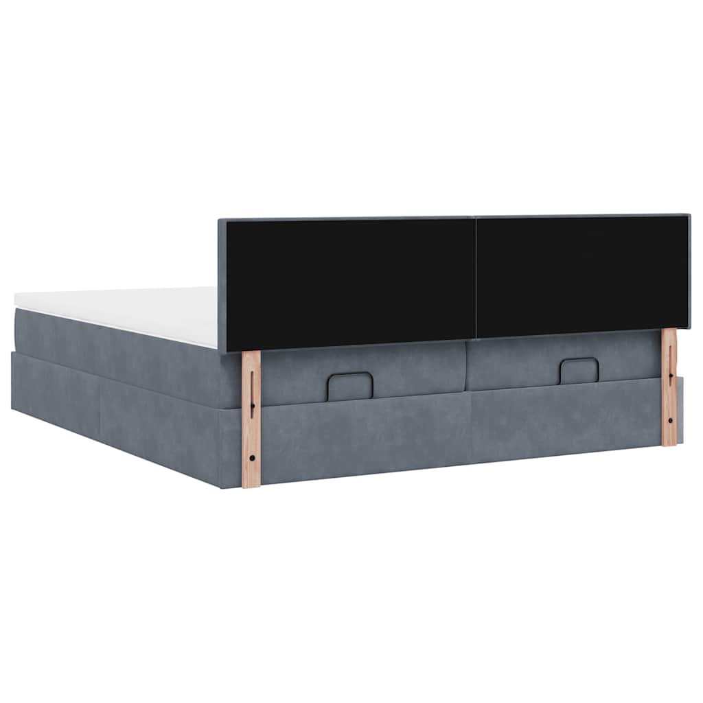 Estrutura cama otomana colchões 180x200 cm cinzento escuro - Image 8