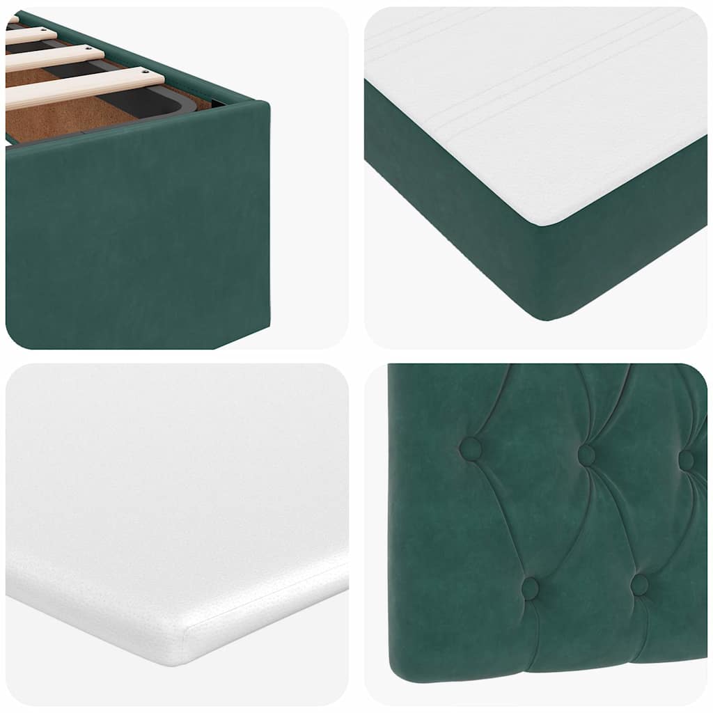 Estrutura de cama otomana com colchão verde escuro veludo - Image 11