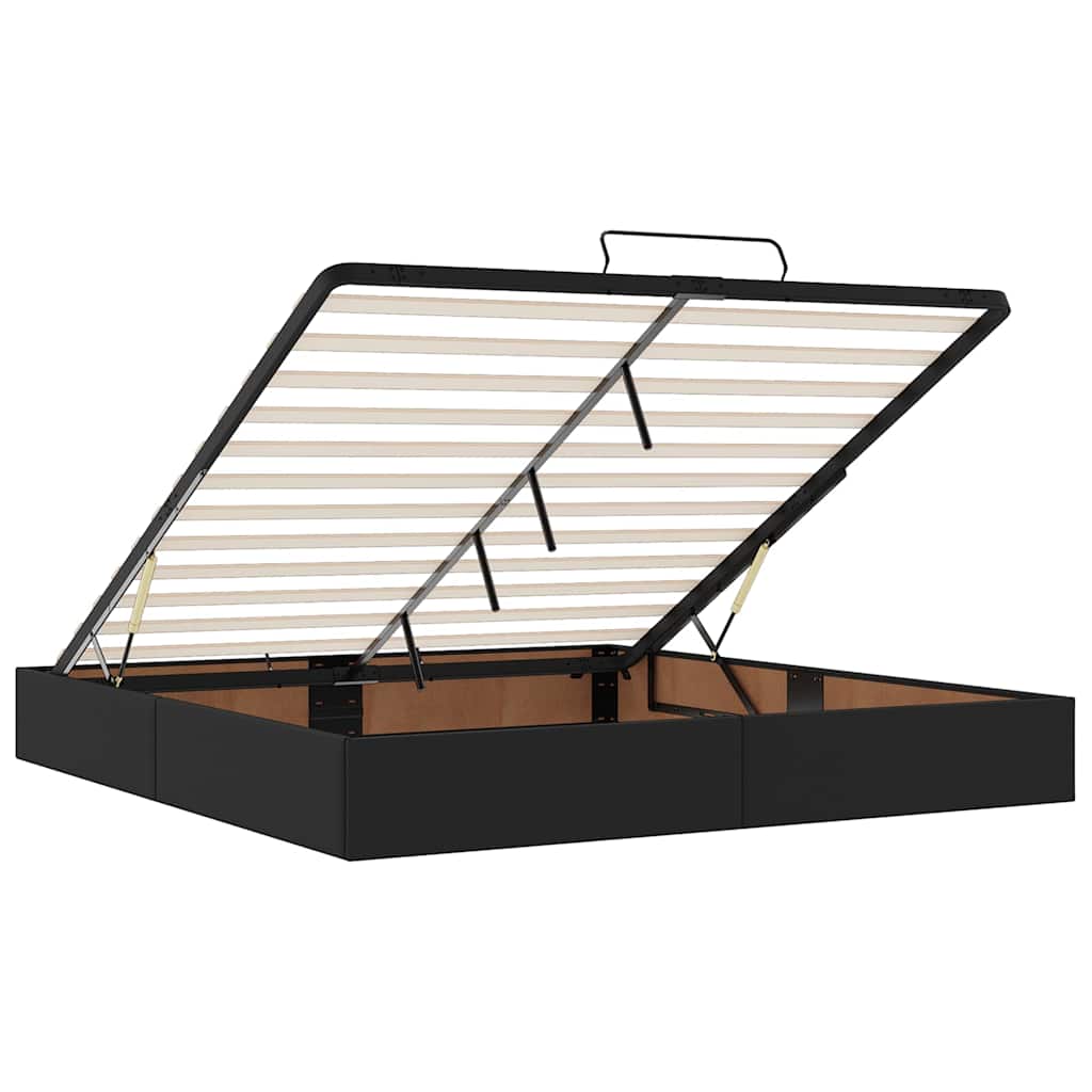 Estrutura de cama otomana com colchão 160x200 cm preta - Image 8