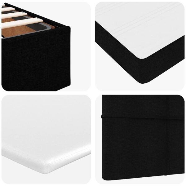 Estrutura de cama otomana com colchão 160x200 cm tecido preto - Image 11