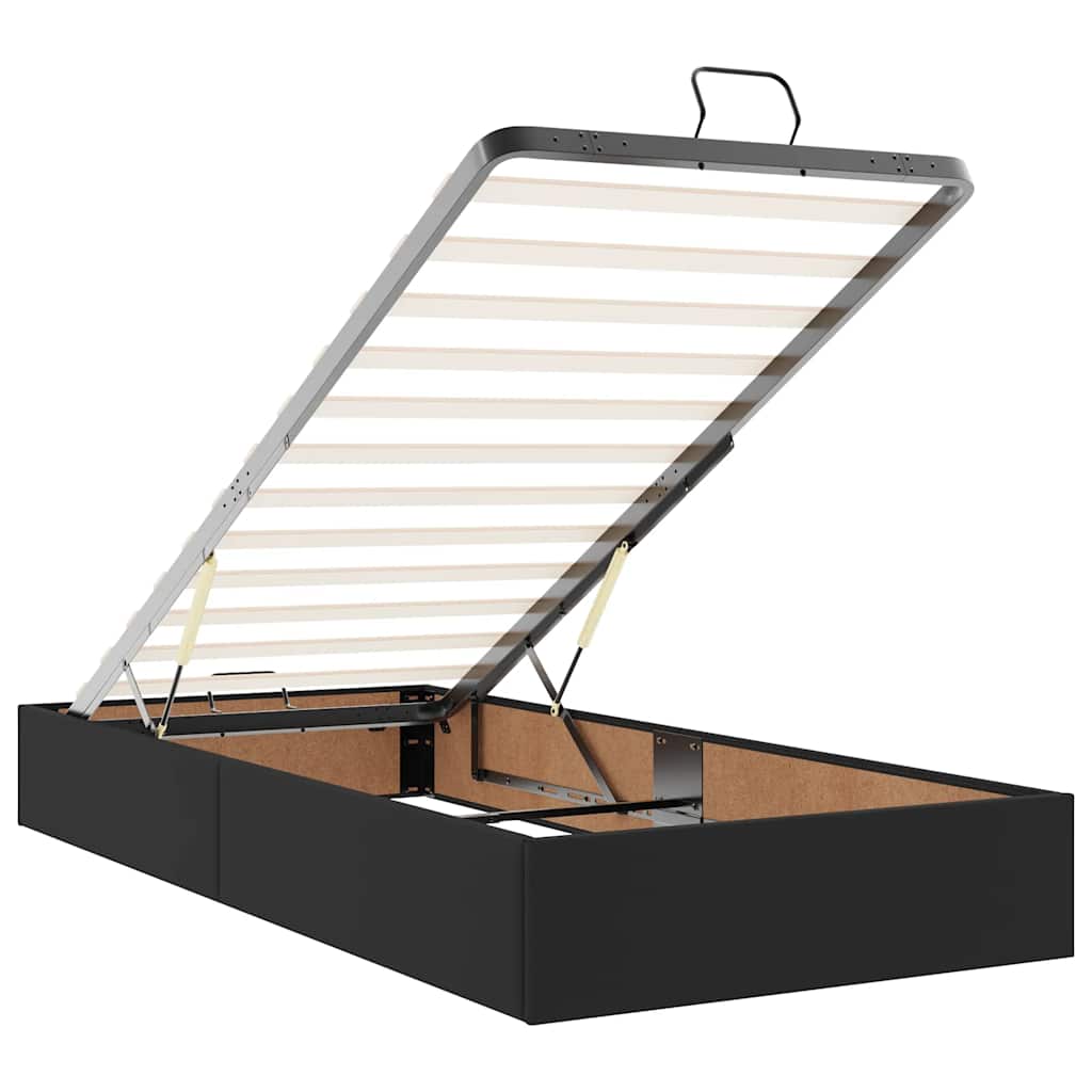 Estrutura de cama otomana com colchões pele artificial preta - Image 10