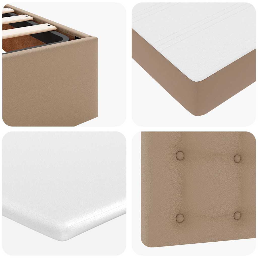 Estrutura de cama otomana com colchões cappucino pele sintética - Image 11