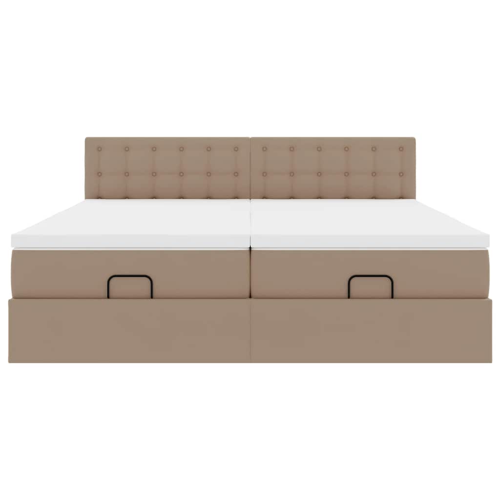 Estrutura de cama otomana com colchões cappucino pele sintética - Image 5