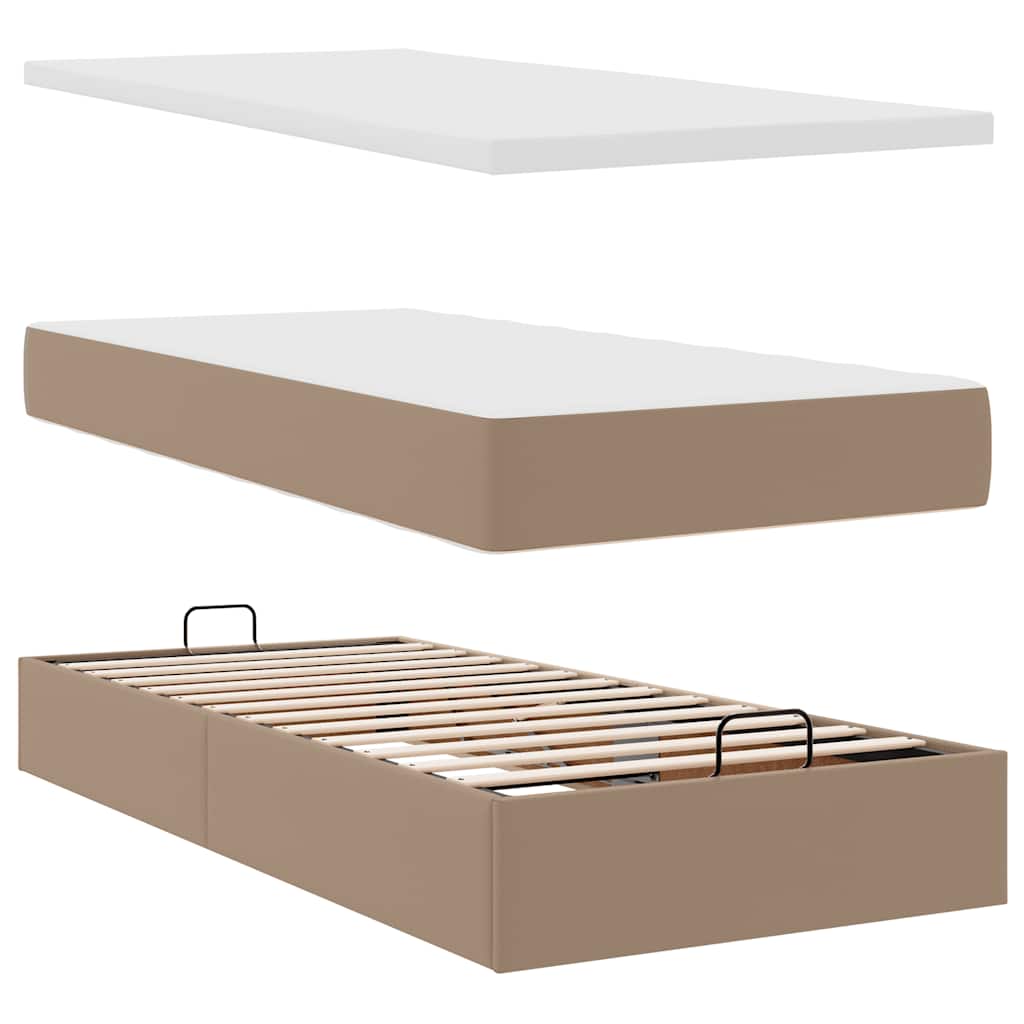Estrutura de cama otomana com colchões cappucino pele sintética - Image 6