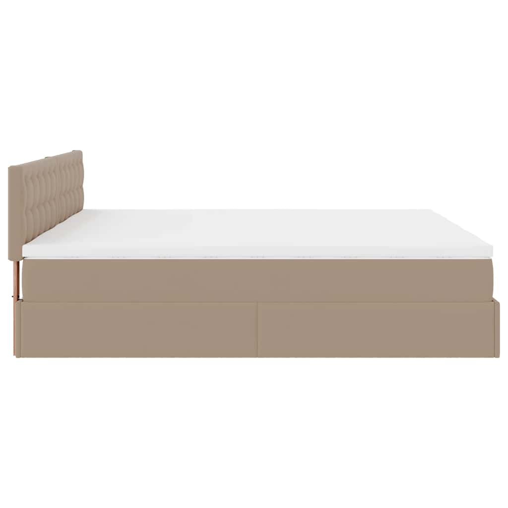 Estrutura de cama otomana com colchões cappucino pele sintética - Image 8