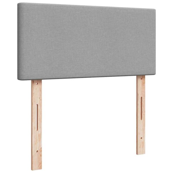Estrutura de cama otomana com colchões tecido cinzento claro - Image 7