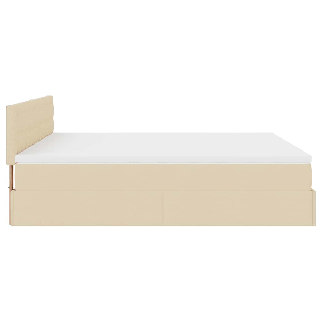 Estrutura de cama otomana com colchões tecido creme 180x200cm - Image 8