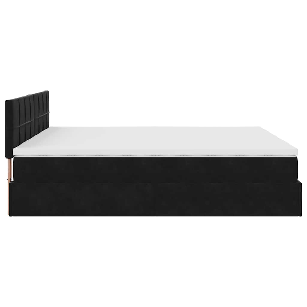 Estrutura de cama otomana com colchões 160x200 cm veludo preto - Image 8