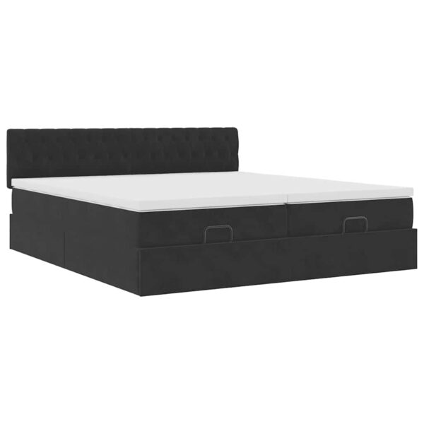 Estrutura de cama otomana com colchões 160x200 cm veludo preto - Image 4