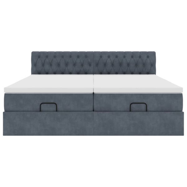 Estrutura cama otomana colchões 180x200 cm cinzento escuro - Image 5