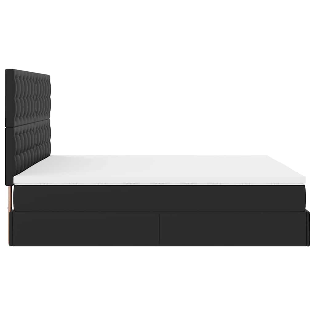Estrutura de cama otomana com colchão 180x200 cm preta - Image 7
